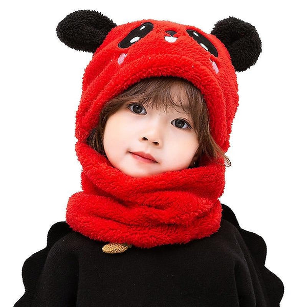 Panda Neck Collar Cap For Kids (Red)