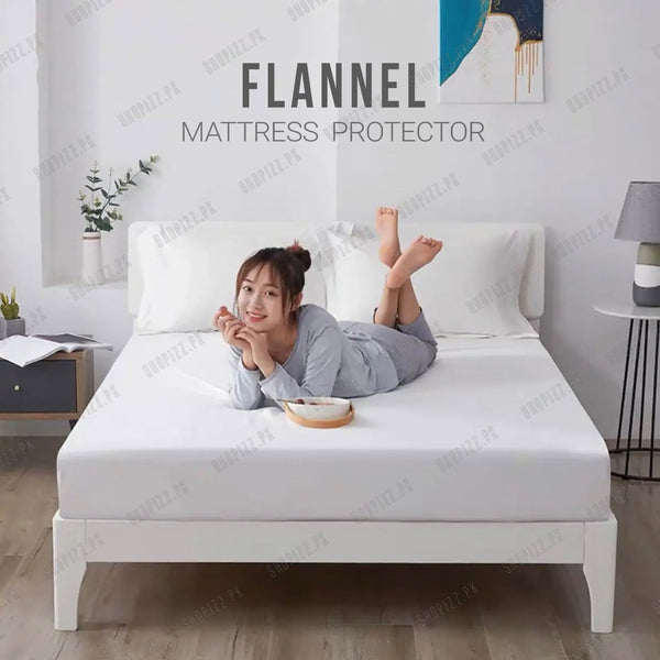100% Waterproof Flannel Fabric Mattress Protector ( Super Soft & Comfortable)