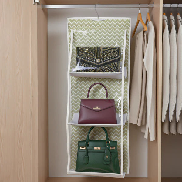 6 Pockets Double-sided Hanging Storage Bags with Hanging Hook / Handbag, Purse, Bags Organizer