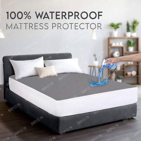 100% Waterproof Mattress Protector Parachute Fabric & Fitted Style - Available in 3 Colors