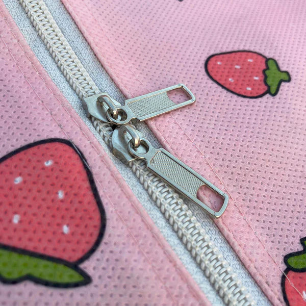 120 GSM Non-Woven Multipurpose Strawberry & Bear Print Storage Bags For Travel & Wardrobe