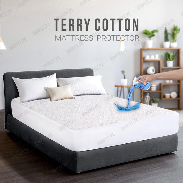 100% Waterproof Terry Cotton Mattress Protector