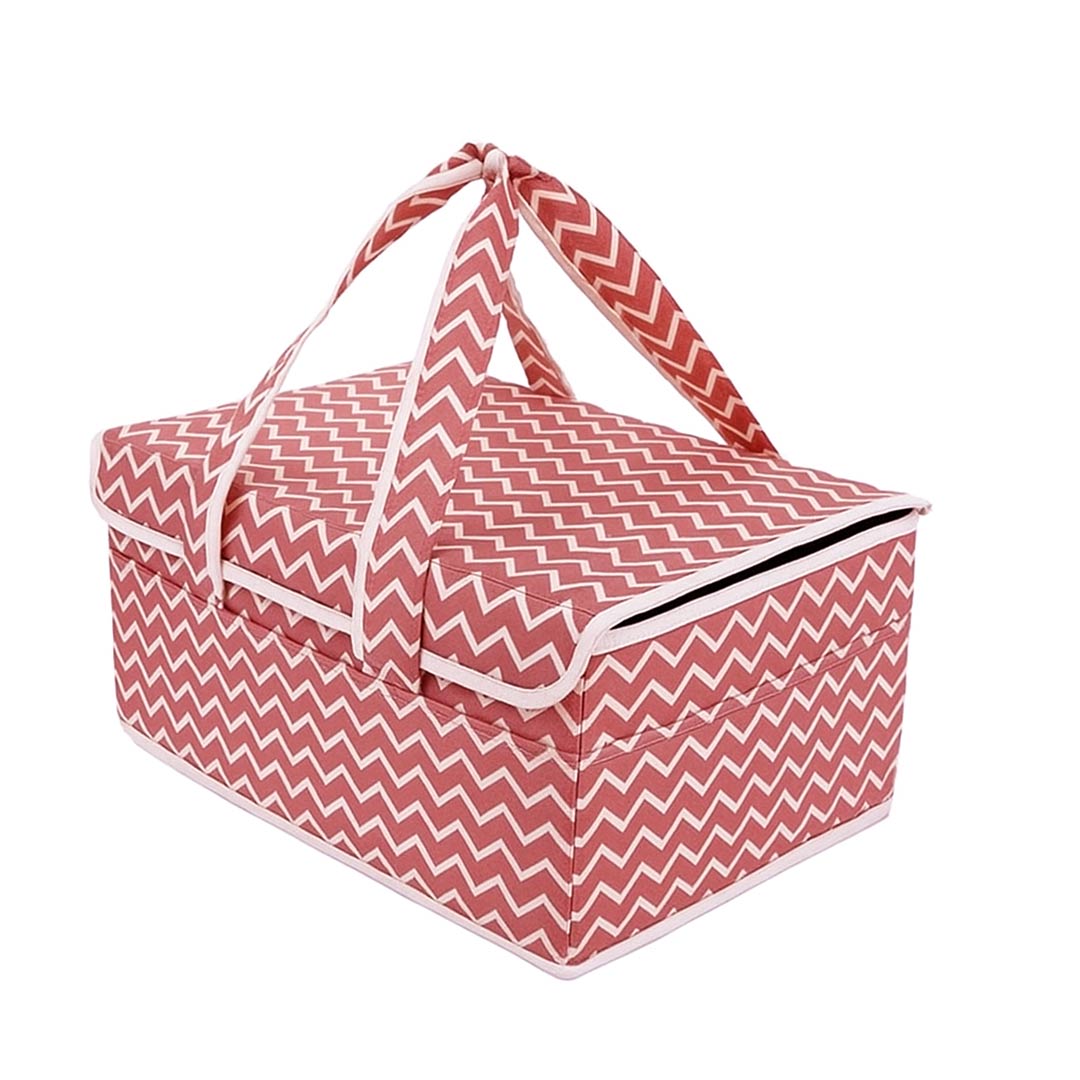 Baby Diaper Caddy Organizer With Lid-Wavy