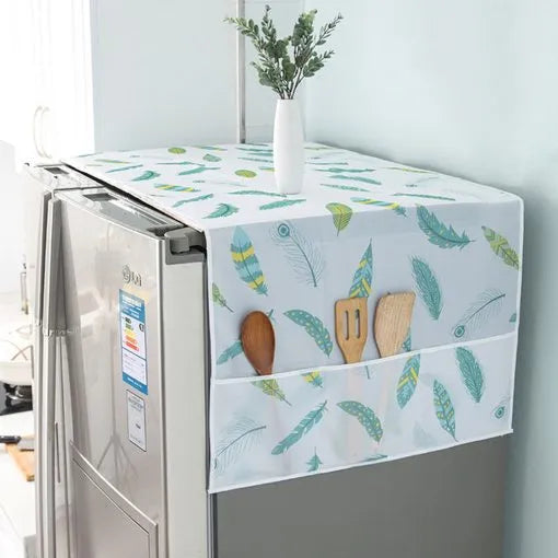 Waterproof & Dustproof Refrigerator Cover With Side Pockets