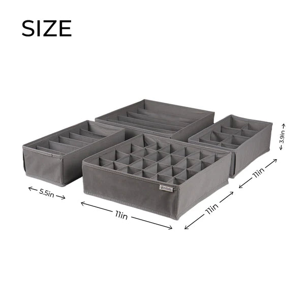 Pack of 4 Drawer Organizers- Dyed