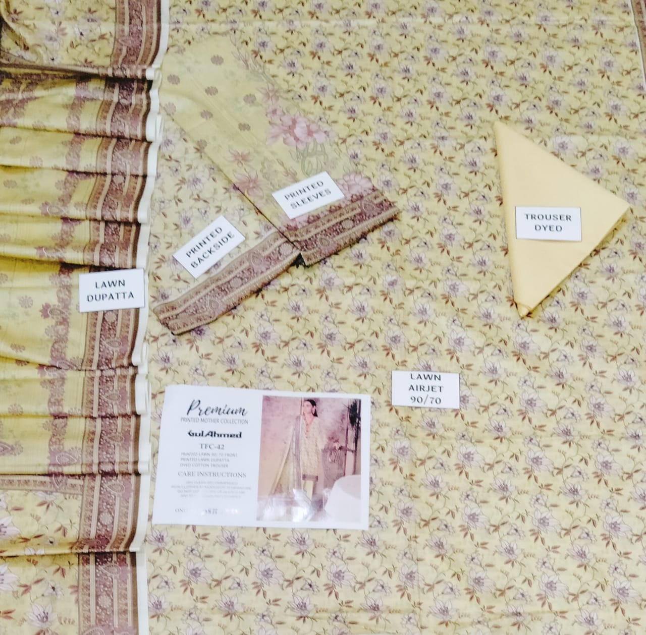 Gul Ahmad 3 PCS Full Printed Lawn Dress With Printed Lawn Duppata A43#