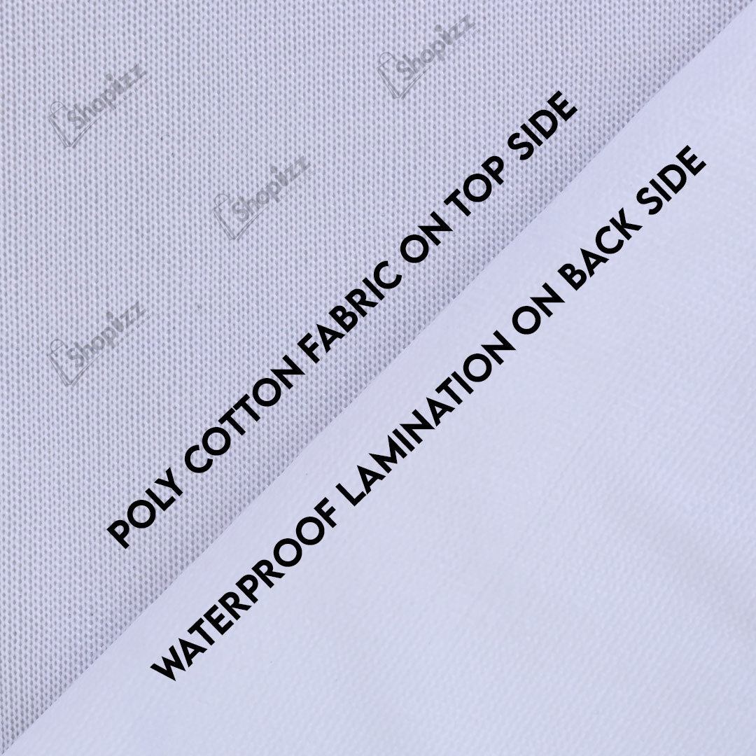 Poly Cotton Jersey Waterproof Mattress Protector In White Color With Elastic Fitting