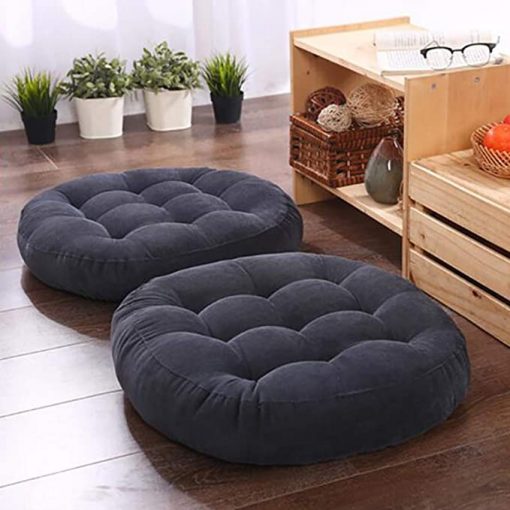 Ultra Comfortable And Soft Round Shape Floor Cushion – Black