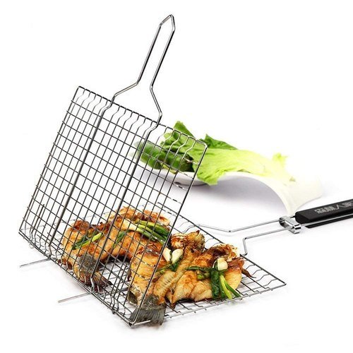 Teweijia Korean BBQ and Fish Grill Two Side Wire Net Grill Camping Cookware (DBE)
