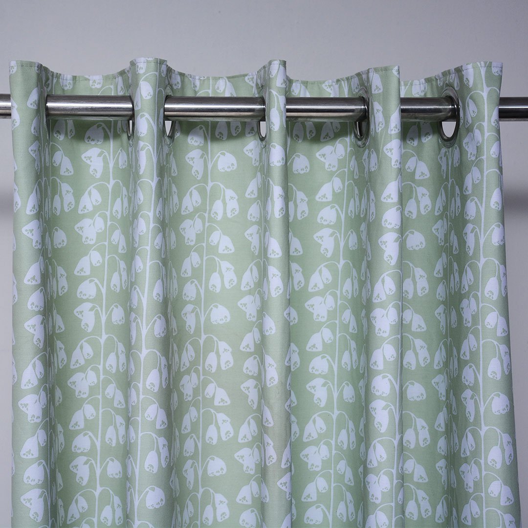 Dunelm Eyelet 100% cotton Floral printed Blackout Curtains with back lining 66″x 72″ 1-piece
