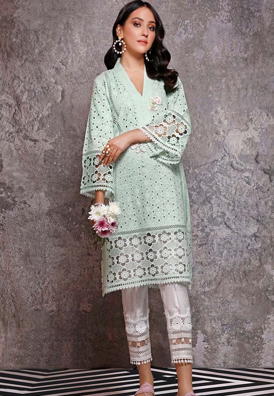 Agha Noor 2 PCS Full Embroidered Lawn Dress B28#