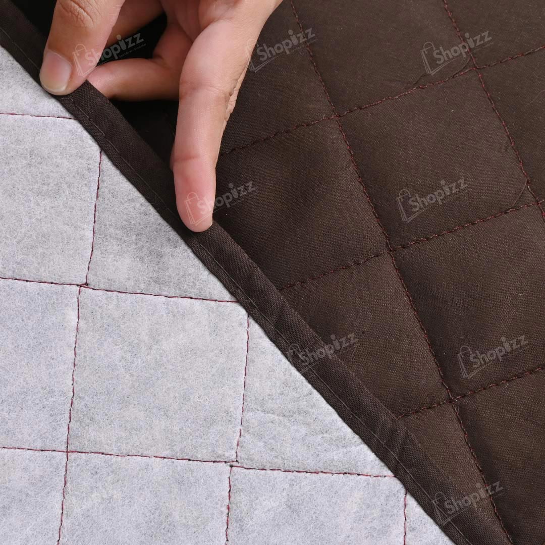 Fine Cotton Quilted Sofa Cover – Dark Brown Color