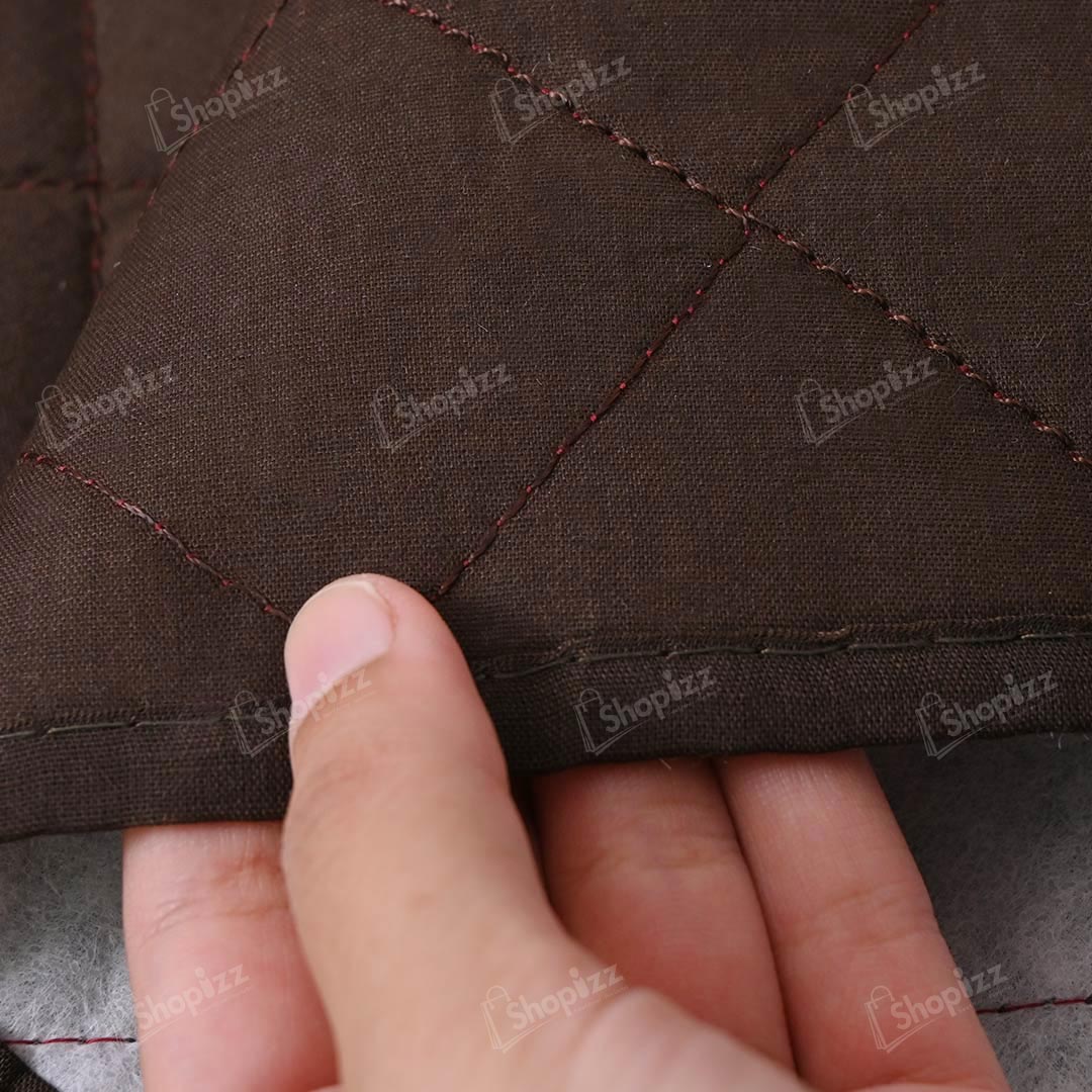 Fine Cotton Quilted Sofa Cover – Dark Brown Color