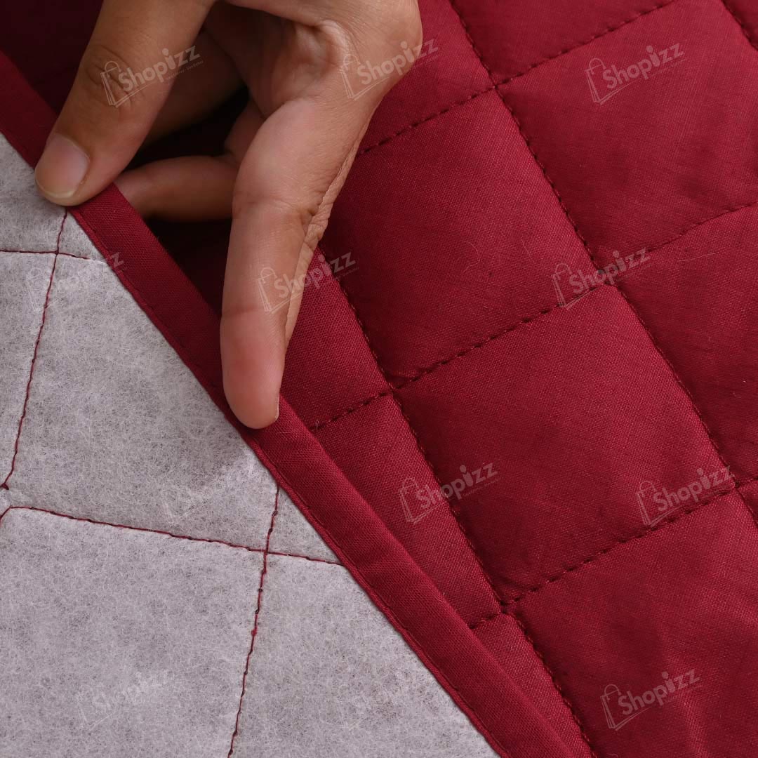Fine Cotton Quilted Sofa Cover – Maroon Color