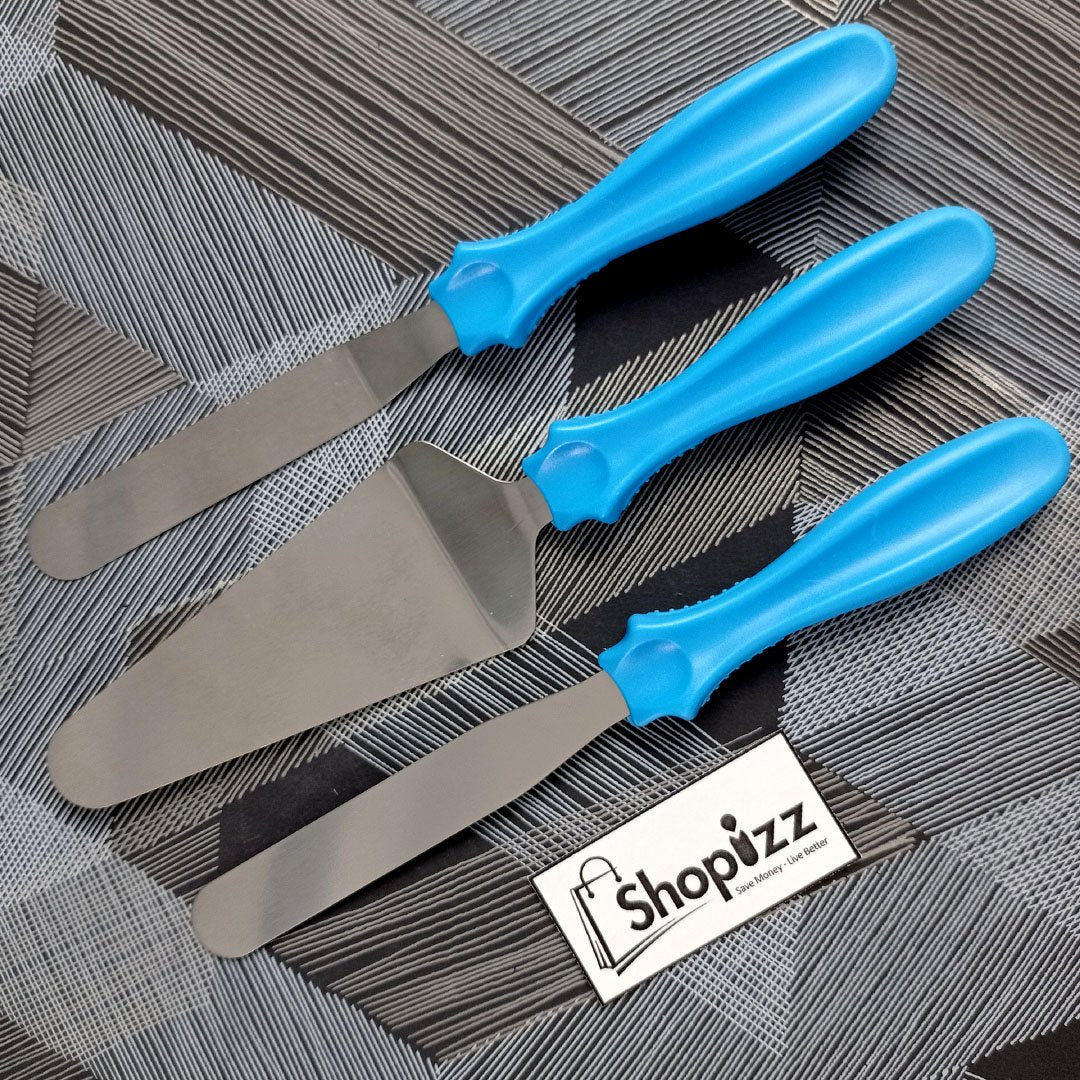 3 PCS Cake Decorating Icing Tools Stainless Steel Decorating Cake Spatula Knife Offset (BEJ)