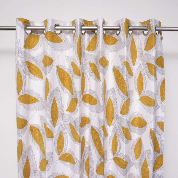 1 PC Dunelm Leaf Print Blackout Eyelet Curtain 64″x 72″ (EJJ)
