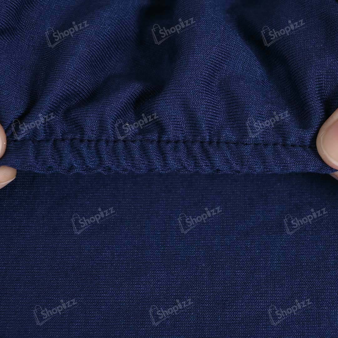 Fitted Style Cotton Jersey Chair Cover - Blue