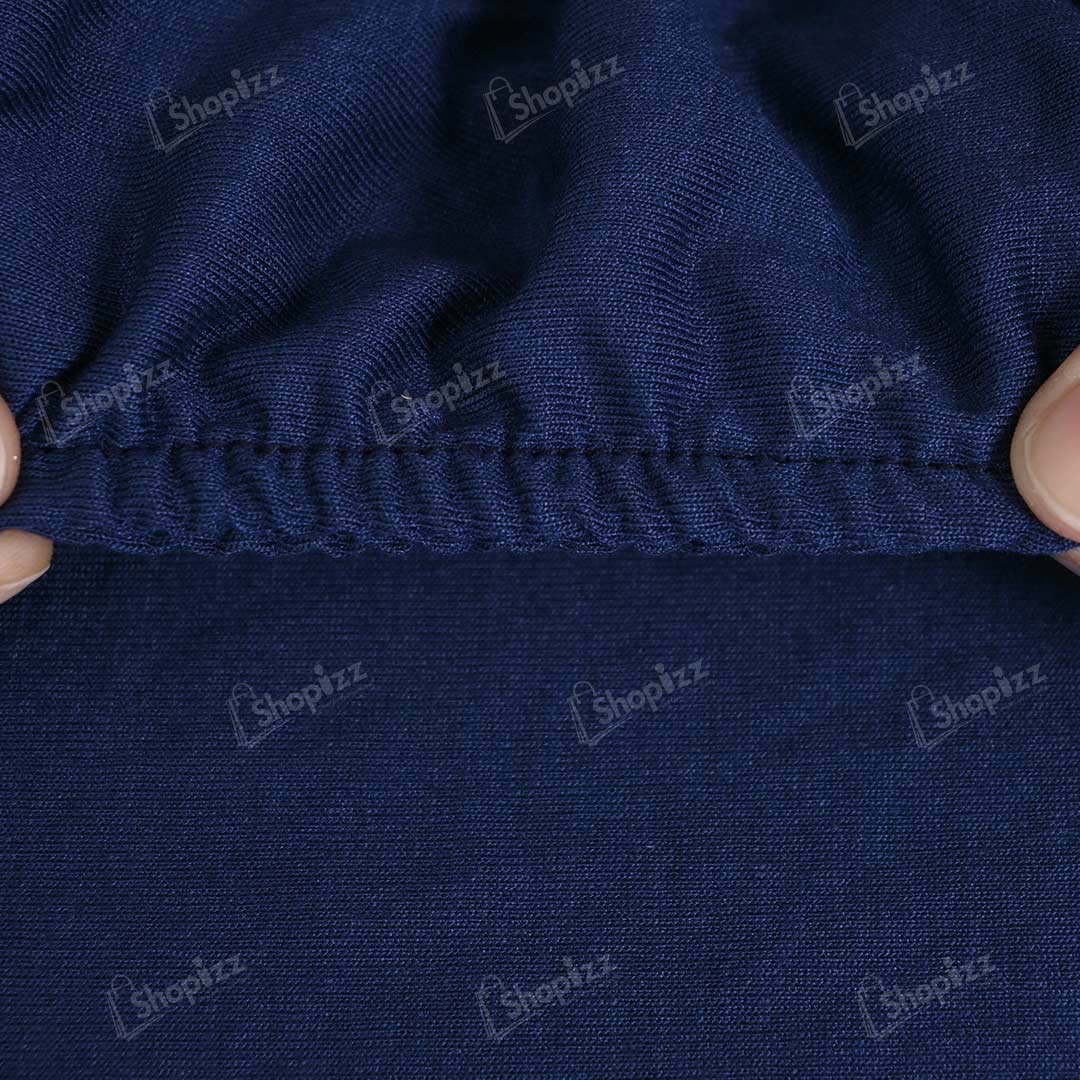 Plain Blue Color Cotton Jersey Fitted Sofa Cover – SSC88010
