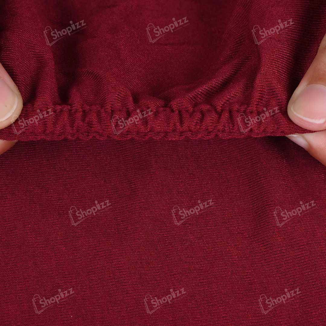 Fitted Style Cotton Jersey Chair Cover - Maroon