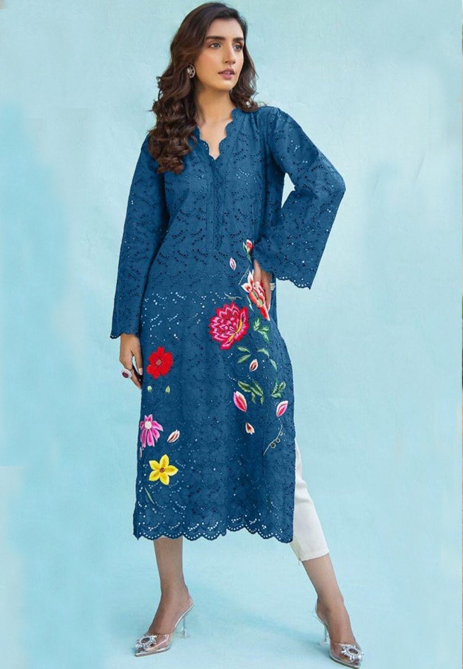 Zona Shaham 2 PCS Full Embroidered Lawn Dress A48#