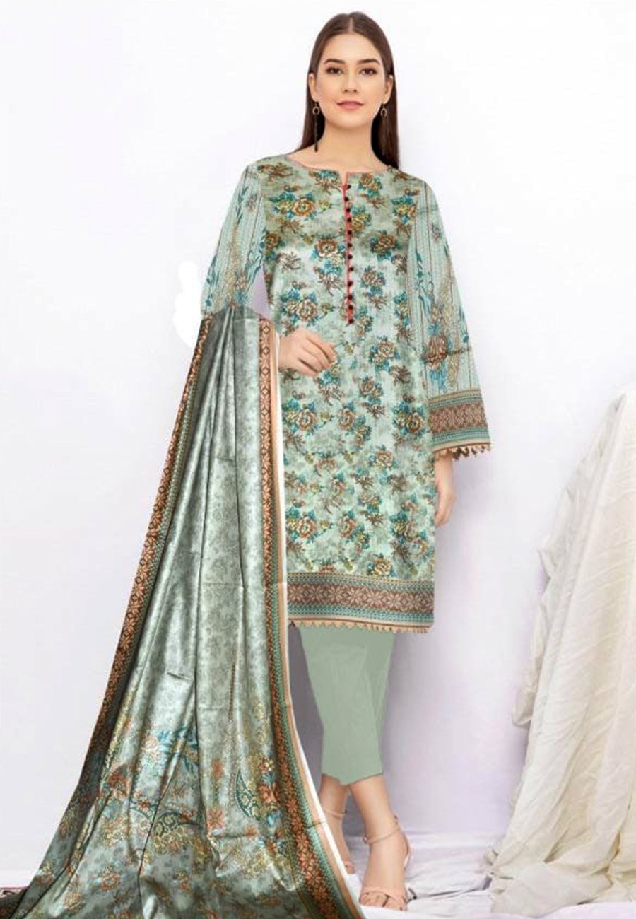 Gul Ahmad 3 PCS Full Printed Lawn Dress With Printed Lawn Duppata A43#