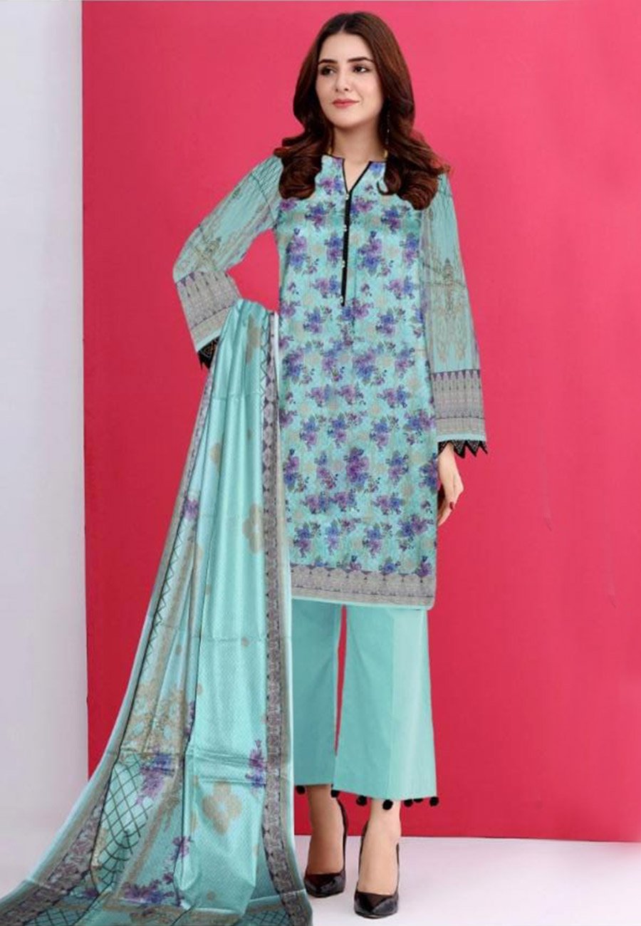 Gul Ahmad 3 PCS Full Printed Lawn Dress With Printed Lawn Duppata A43#