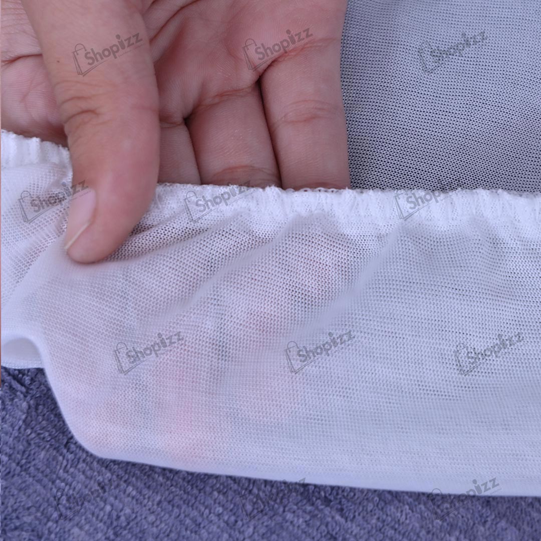 Terry Cotton Waterproof Mattress Protector In Blue Color With Elastic Fitting