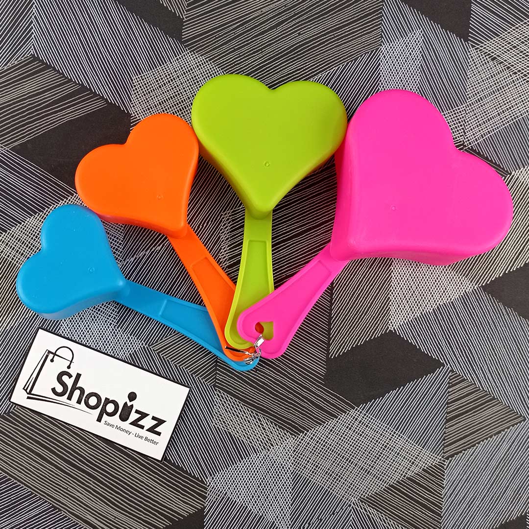 4 Piece Heart Shaped Measuring Cup / Measuring Spoon Set (ACJ)