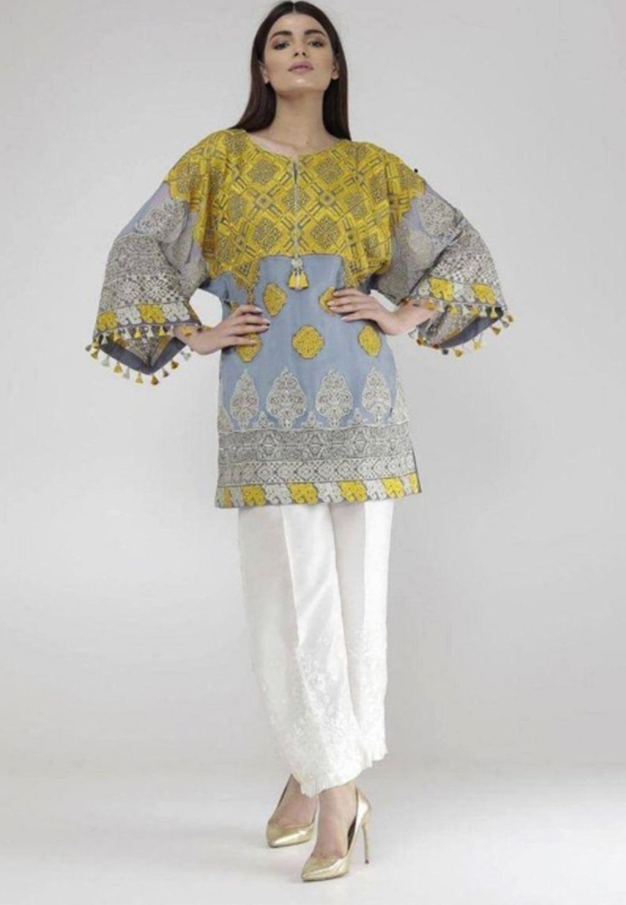 Khaadi 2 PCS Full Embroidered Lawn Dress A48#