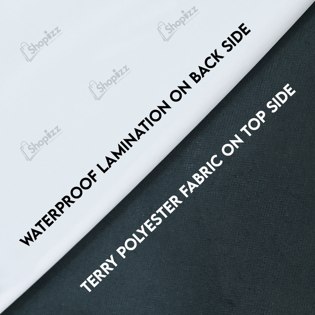Terry polyester Waterproof Mattress Protector In Grey Color With Elastic Fitting