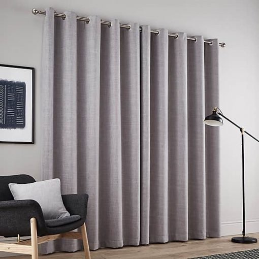 Dunelm Strata Thermal Eyelet Curtains – Silver 60″x90″ – 1 Piece
