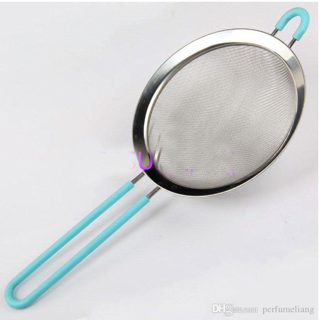 Stainless Steel Mesh & Rubber Coated Handle Tea Strainer (AEJ)