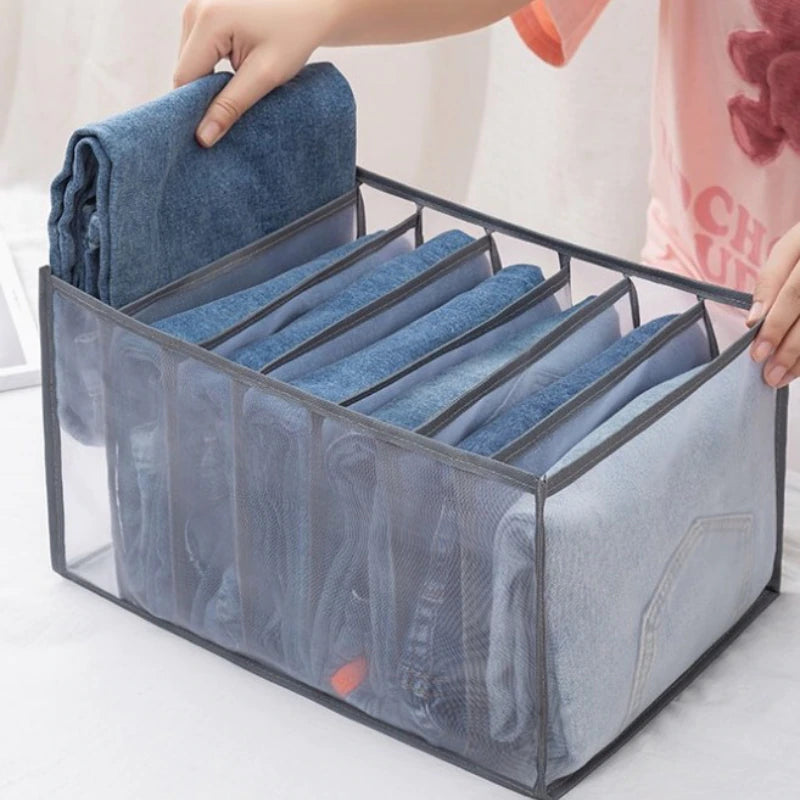 Clothes Organisers Jeans Storage Box / 7 Grids Thickened Wardrobe