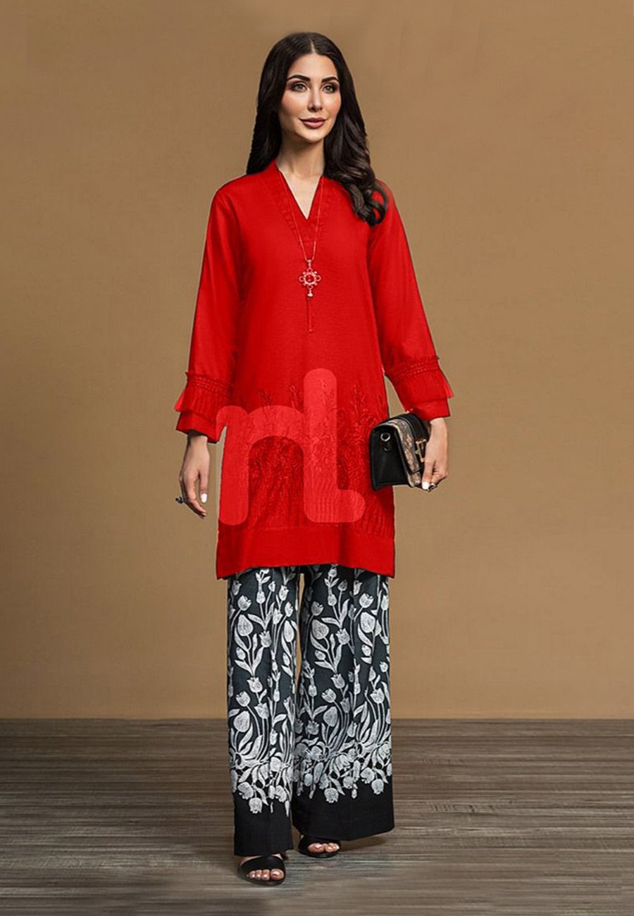 Nishat 2 PCS Full Embroidered Lawn Dress A48#