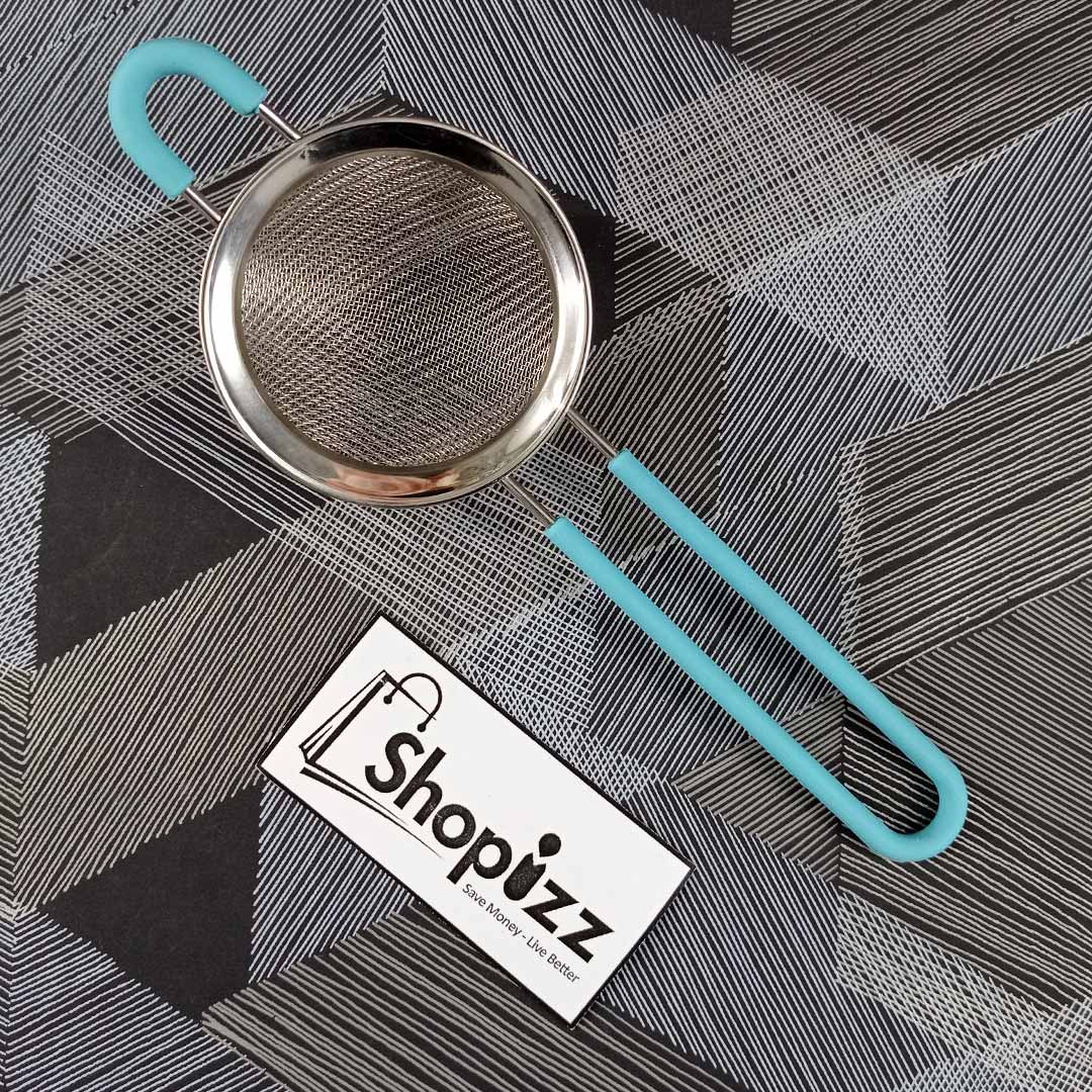 Stainless Steel Mesh & Rubber Coated Handle Tea Strainer (AEJ)