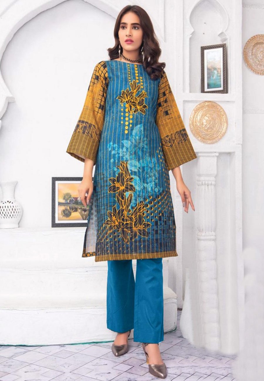 Safa Noor 3 PCS Neckline Embroidered Lawn Dress With Printed Chiffon Dupatta A40#