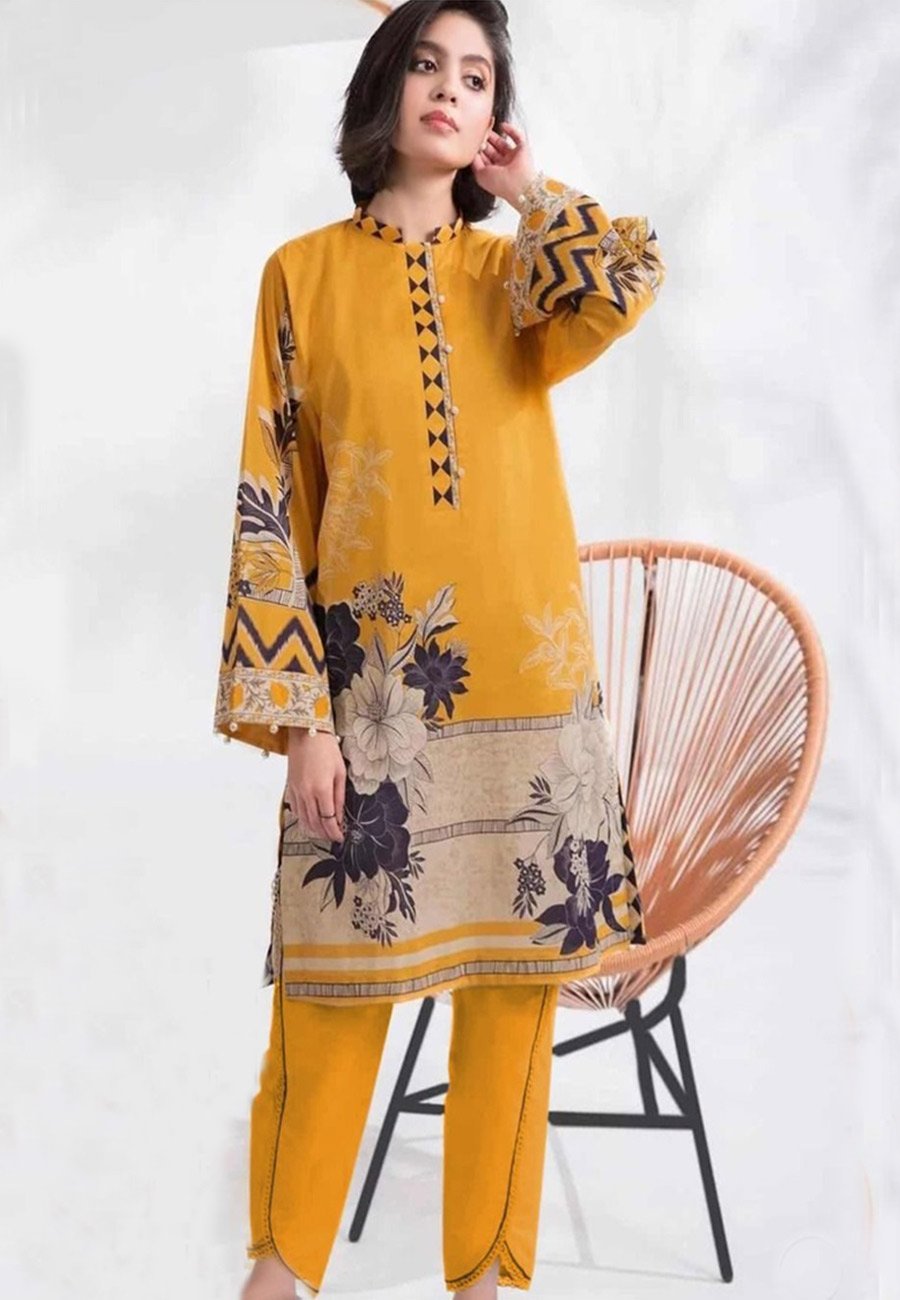 Sapphire 3 PCS Full Embroidered Lawn Dress With Printed Lawn Dupatta A53#
