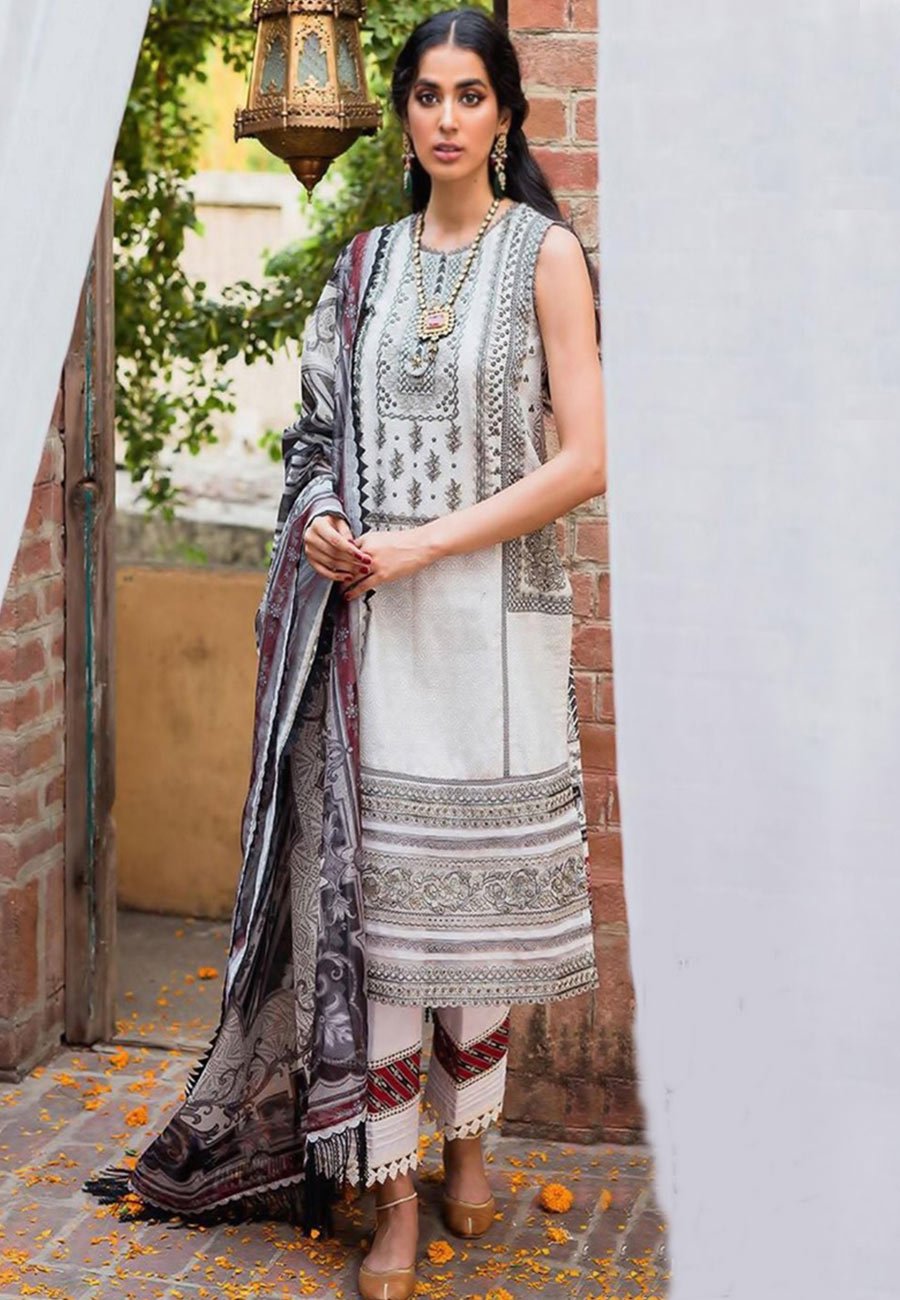 Zardosh 3 PCS Neckline Embroidered Lawn Dress With Printed Lawn Dupatta A53#