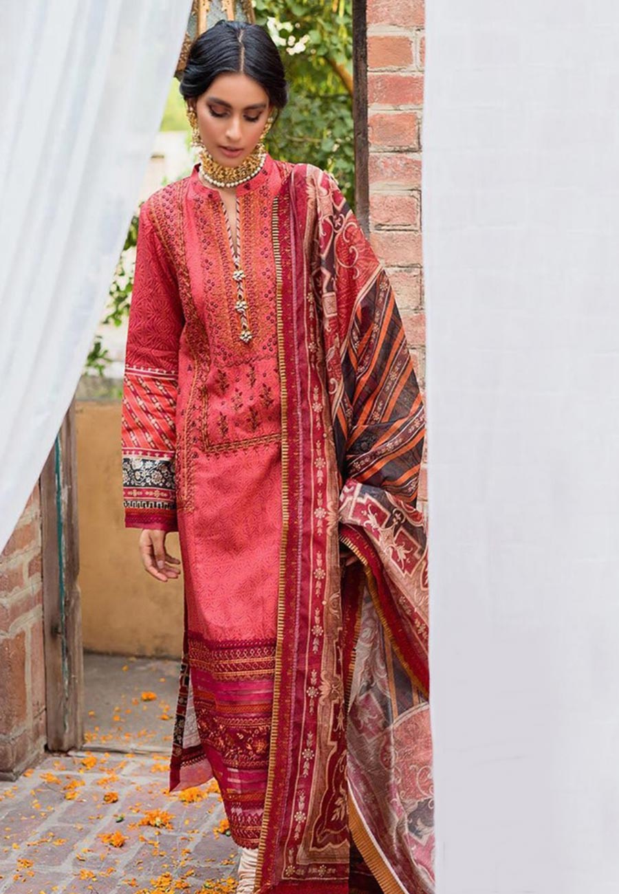 Zardosh 3 PCS Neckline Embroidered Lawn Dress With Printed Lawn Dupatta A53#