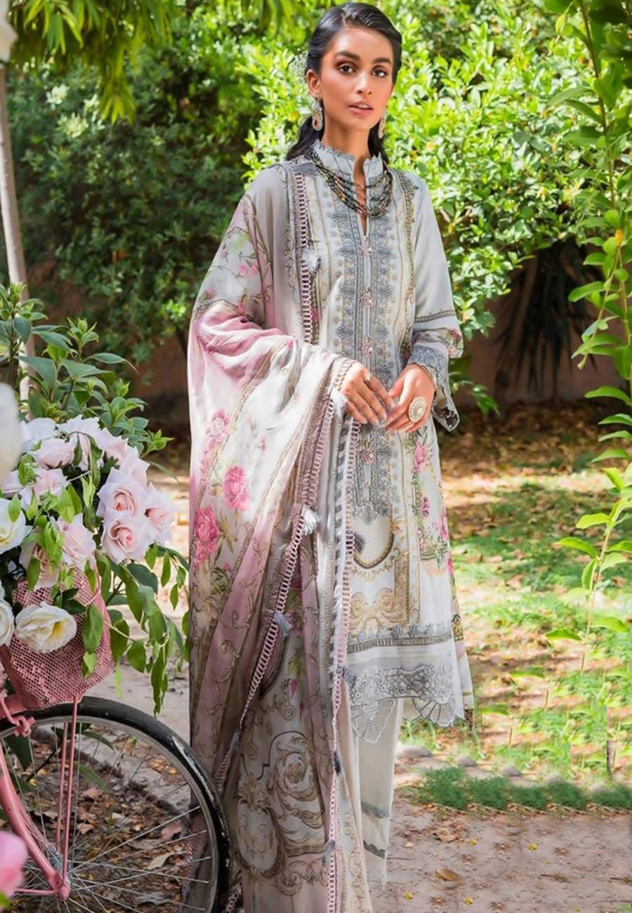 Zardosh 3 PCS Neckline Embroidered Lawn Dress With Printed Lawn Dupatta A53#