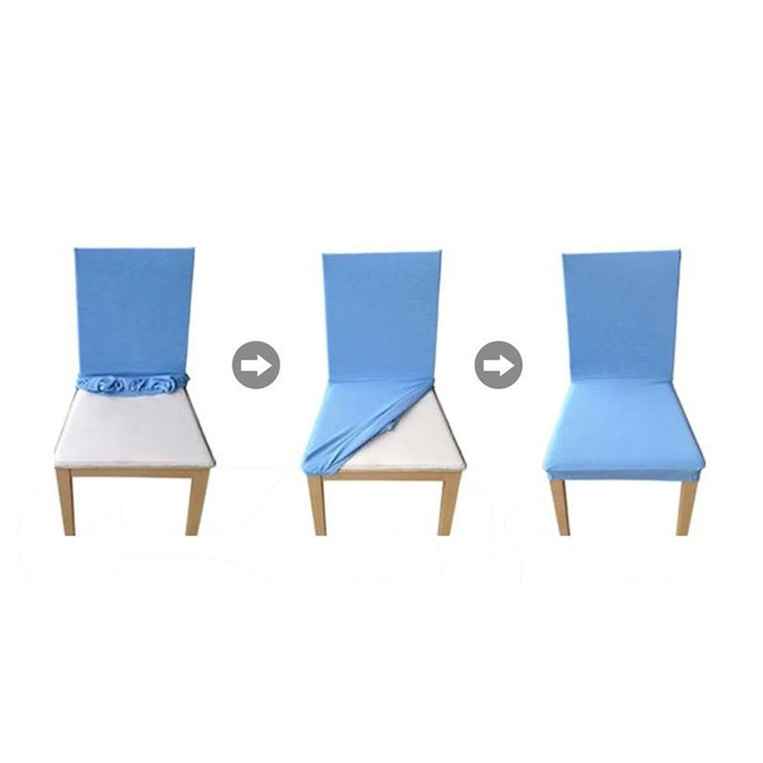 Fitted Style Cotton Jersey Chair Cover - Blue