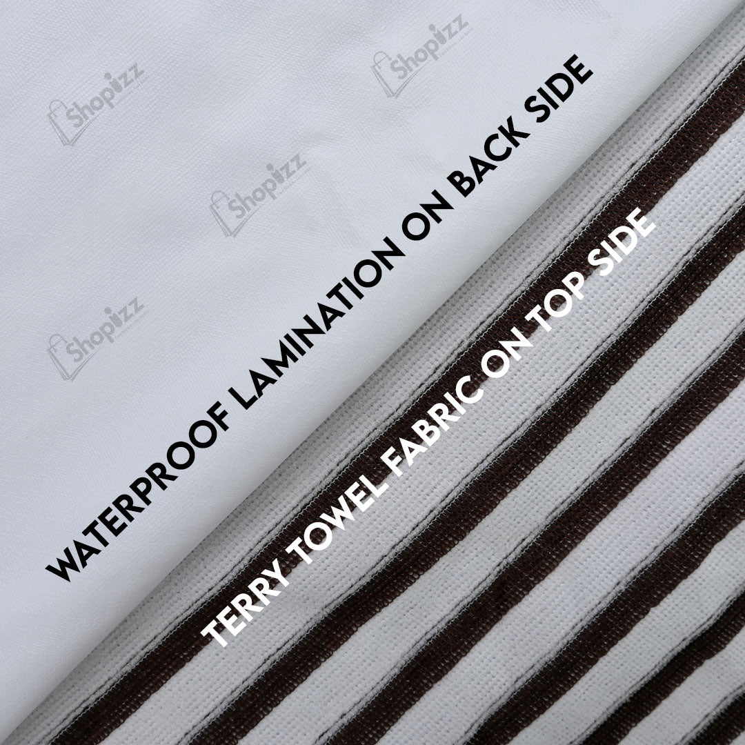 Terry Towel Waterproof Mattress Protector With Elastic Fitting – Brown