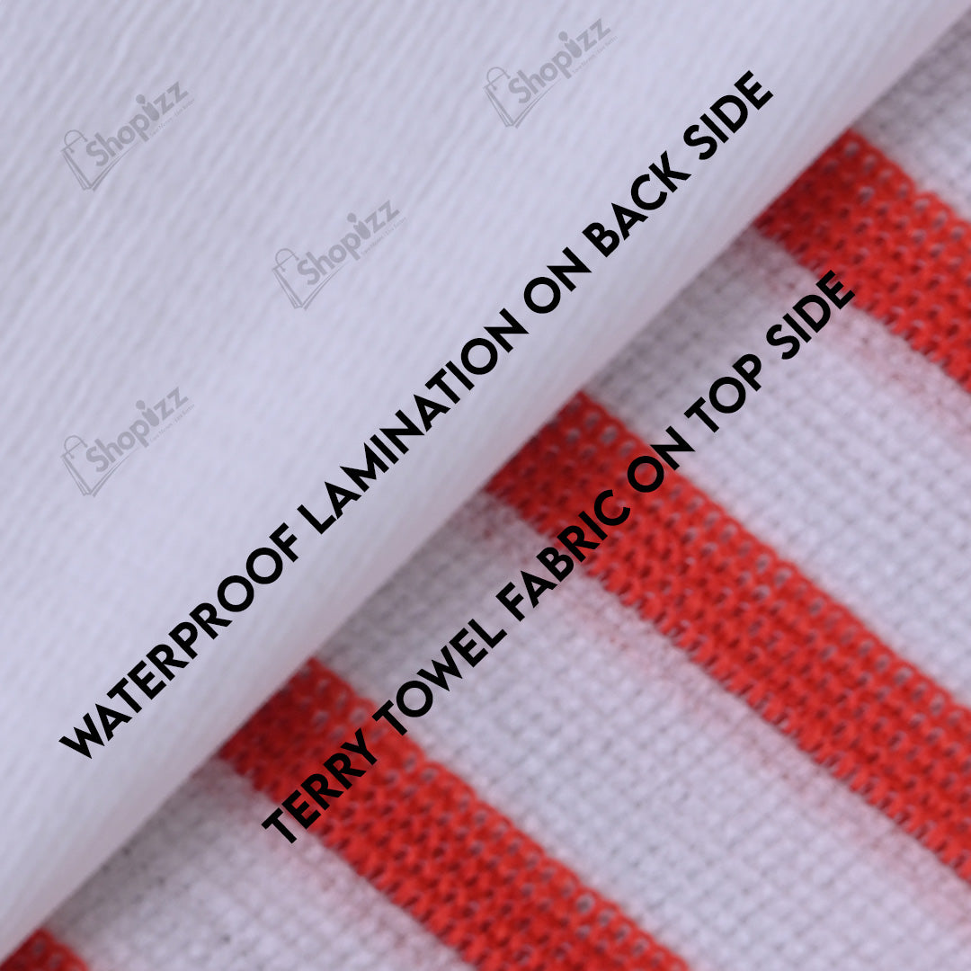 Terry Towel Waterproof Mattress Protector with Elastic Fitting – Red