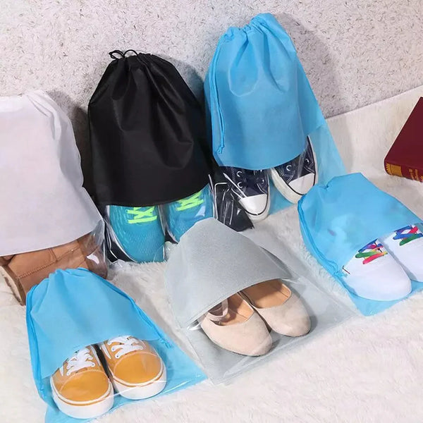 Non-Woven Shoes Storage Bag Pouch / Dust-proof Shoe Organizer Bags