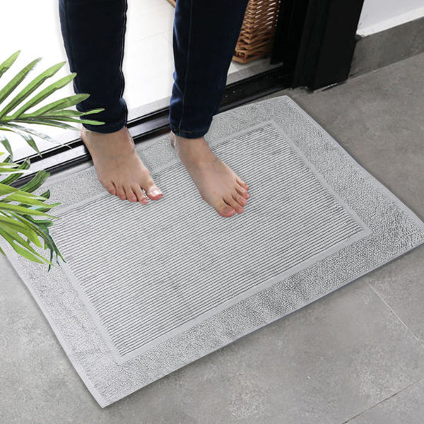 100% Cotton Bath Rug Mat - 20" x 30" In Powder Grey Color