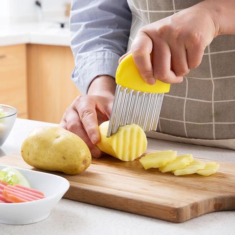 Wavy French Fries Cutter Stainless Steel Potato Slicer Vegetable Chopper (AAJ)