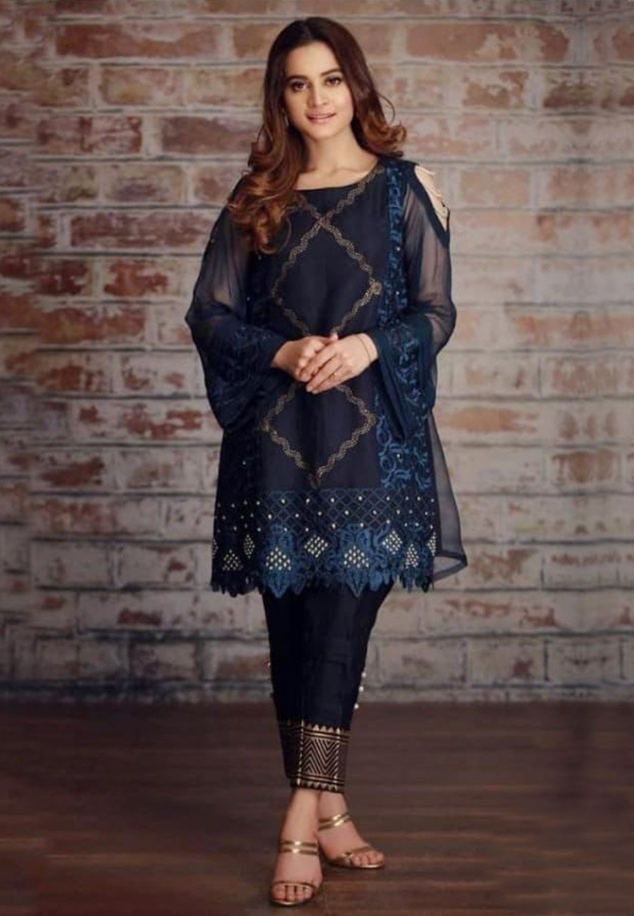 Aimen Khan 2 PCS Full Embroidered Lawn Dress B28#