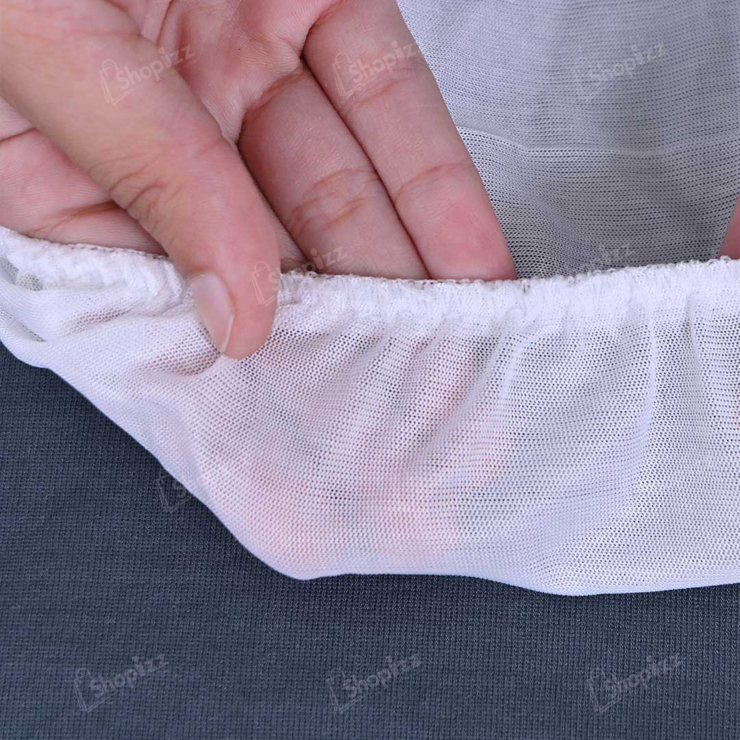 Poly Cotton Jersey Waterproof Mattress Protector In Grey Color With Elastic Fitting