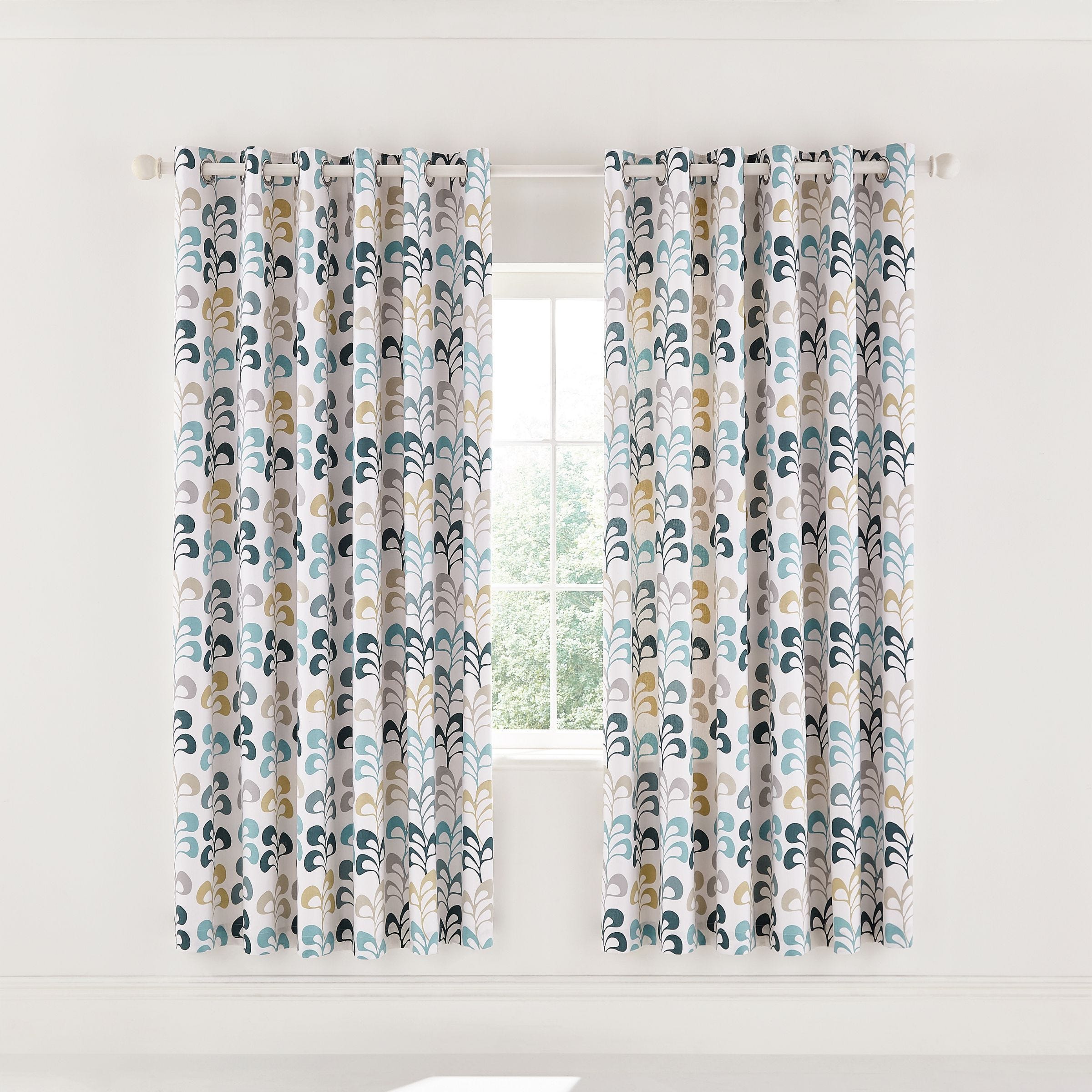 Helena Springfield Liv Teal Curtains 66″x72″(1Piece)