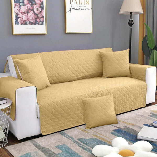 Fine Cotton Quilted Sofa Cover - Available in 6 Colors